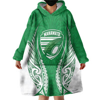 Manawatu 2026 Rugby Custom Wearable Blanket Hoodie NZ Maori Silver Fern LT14 - Polynesian Pride