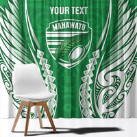 Manawatu 2026 Rugby Custom Window Curtain NZ Maori Silver Fern