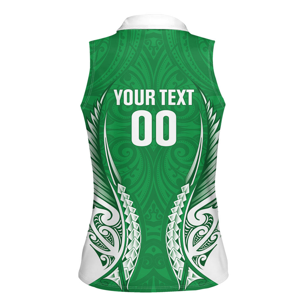 Manawatu 2026 Rugby Custom Women Sleeveless Polo Shirt NZ Maori Silver Fern LT14 - Polynesian Pride