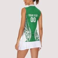 Manawatu 2026 Rugby Custom Women Sleeveless Polo Shirt NZ Maori Silver Fern LT14 - Polynesian Pride