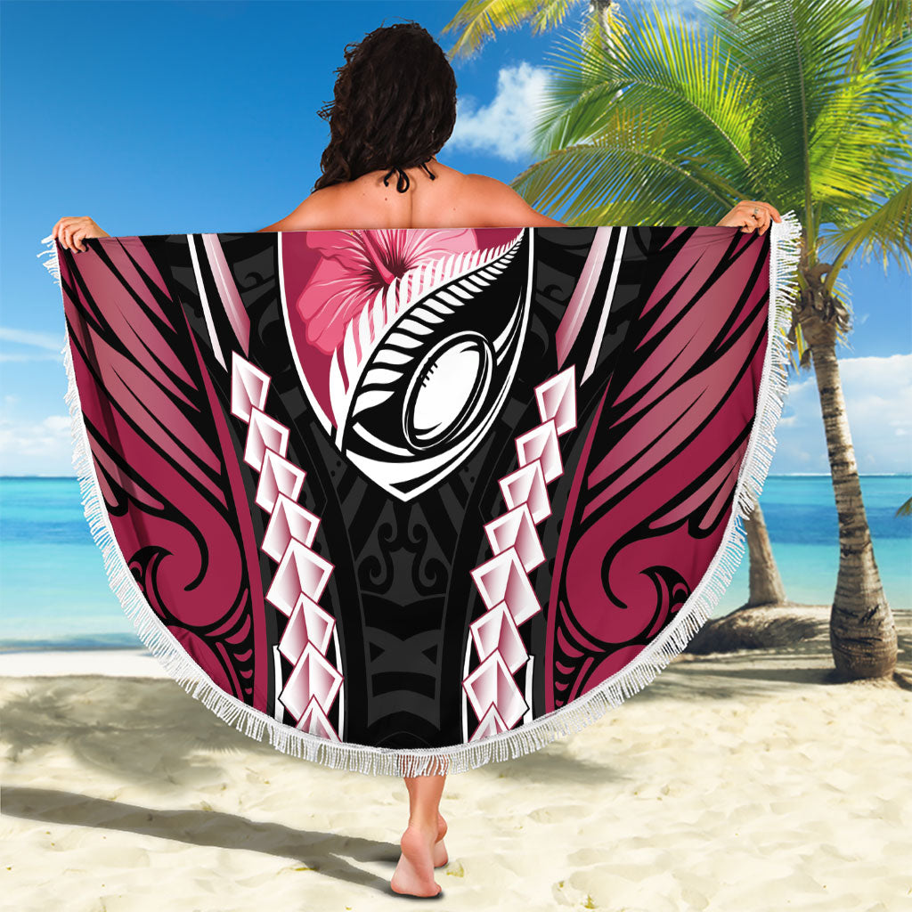 North Harbour 2026 Rugby Custom Beach Blanket NZ Maori Silver Fern