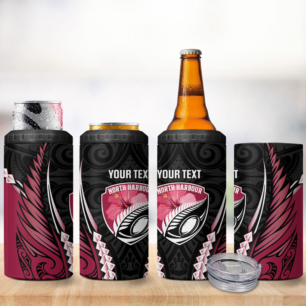 North Harbour 2026 Rugby Custom 4 in 1 Can Cooler Tumbler NZ Maori Silver Fern LT14 - Polynesian Pride