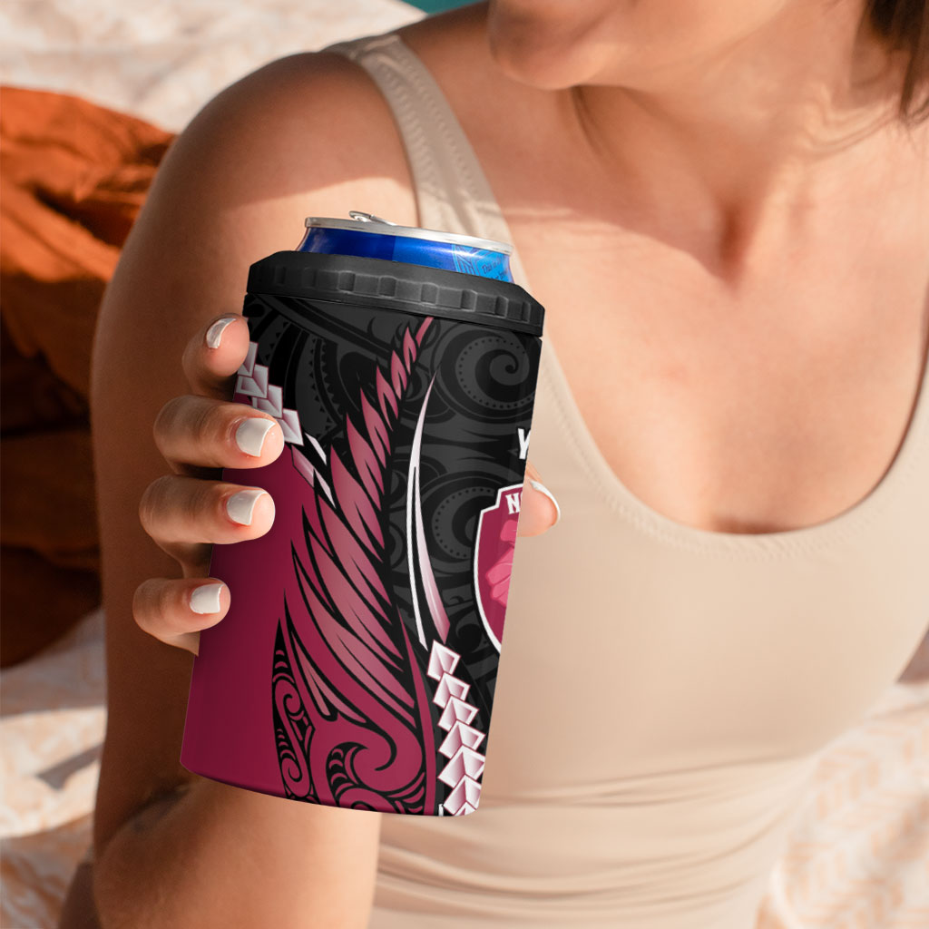 North Harbour 2026 Rugby Custom 4 in 1 Can Cooler Tumbler NZ Maori Silver Fern LT14 - Polynesian Pride