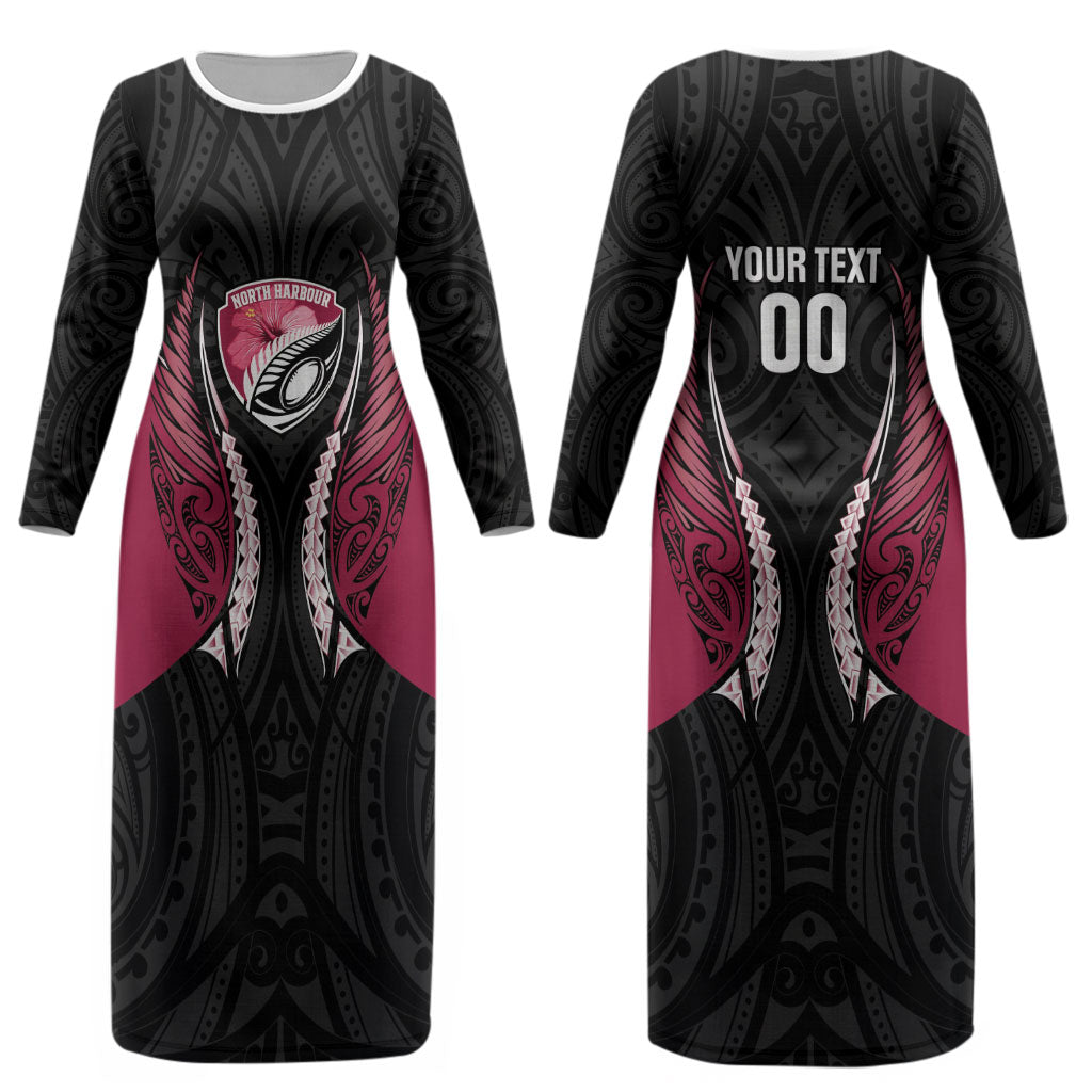 North Harbour 2026 Rugby Custom Couples Matching Long Sleeve Bodycon Dress and Long Sleeve Button Shirt NZ Maori Silver Fern LT14 - Polynesian Pride