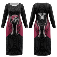 North Harbour 2026 Rugby Custom Couples Matching Long Sleeve Bodycon Dress and Long Sleeve Button Shirt NZ Maori Silver Fern LT14 - Polynesian Pride