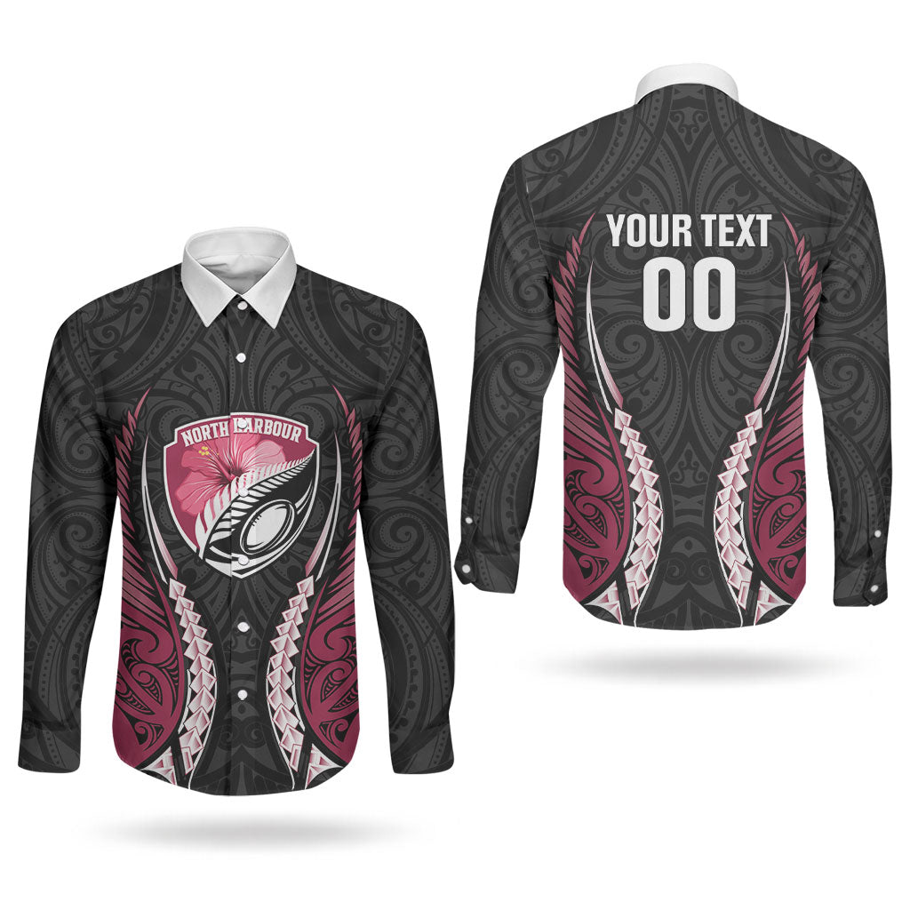 North Harbour 2026 Rugby Custom Couples Matching Off Shoulder Maxi Dress and Long Sleeve Button Shirt NZ Maori Silver Fern LT14 - Polynesian Pride