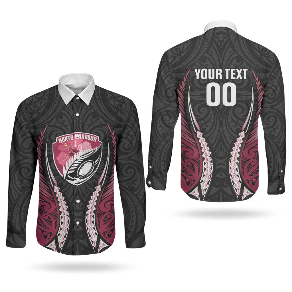 North Harbour 2026 Rugby Custom Couples Matching Off Shoulder Short Dress and Long Sleeve Button Shirt NZ Maori Silver Fern LT14 - Polynesian Pride