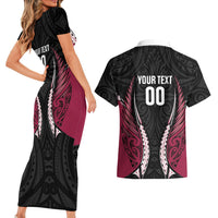North Harbour 2026 Rugby Custom Couples Matching Short Sleeve Bodycon Dress and Hawaiian Shirt NZ Maori Silver Fern