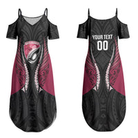 North Harbour 2026 Rugby Custom Couples Matching Summer Maxi Dress and Long Sleeve Button Shirt NZ Maori Silver Fern LT14 - Polynesian Pride