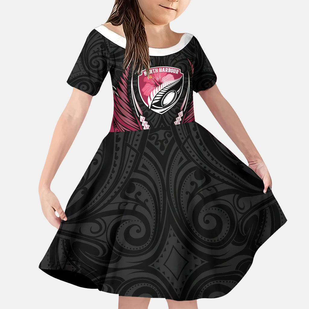 North Harbour 2026 Rugby Custom Family Matching Long Sleeve Bodycon Dress and Hawaiian Shirt NZ Maori Silver Fern