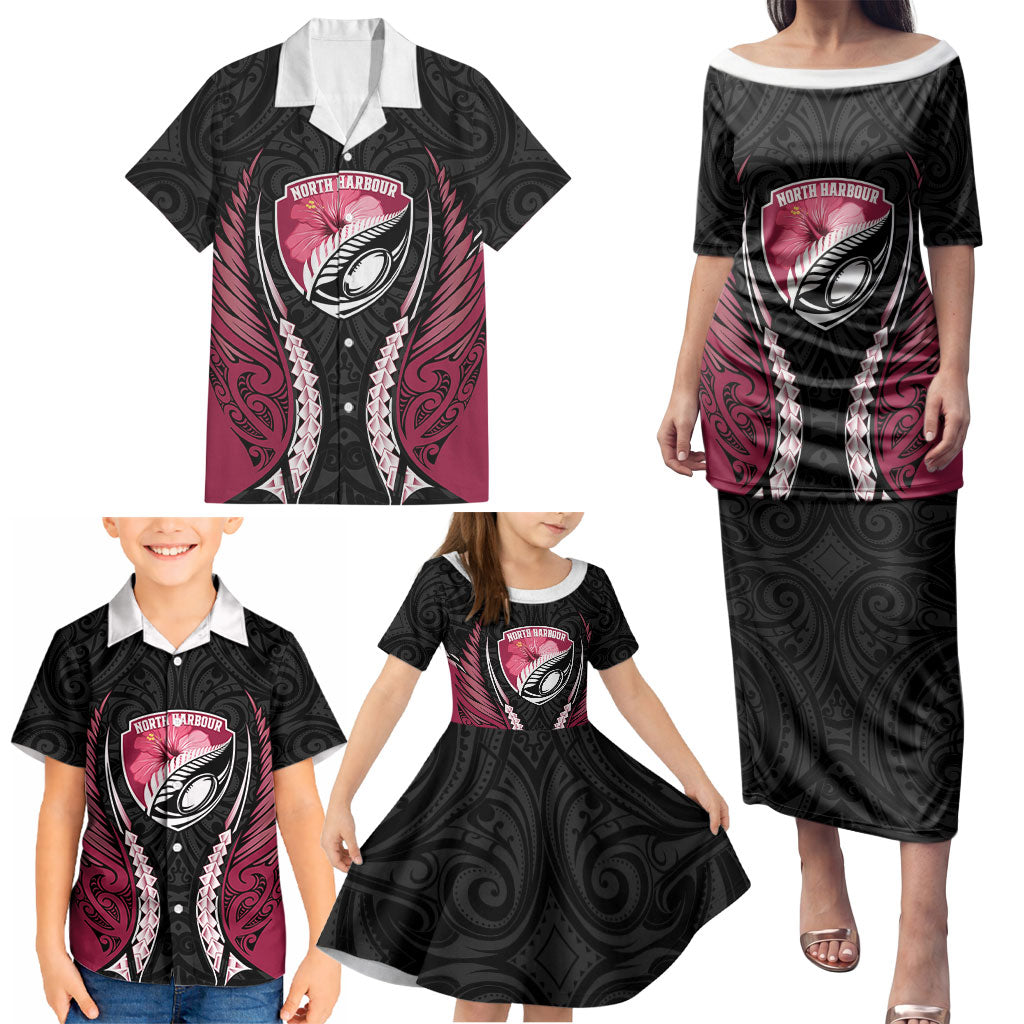 North Harbour 2026 Rugby Custom Family Matching Puletasi and Hawaiian Shirt NZ Maori Silver Fern LT14 - Polynesian Pride