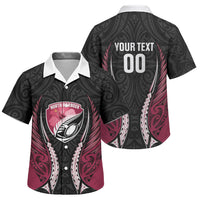 North Harbour 2026 Rugby Custom Family Matching Puletasi and Hawaiian Shirt NZ Maori Silver Fern LT14 Son's Shirt Maroon - Polynesian Pride