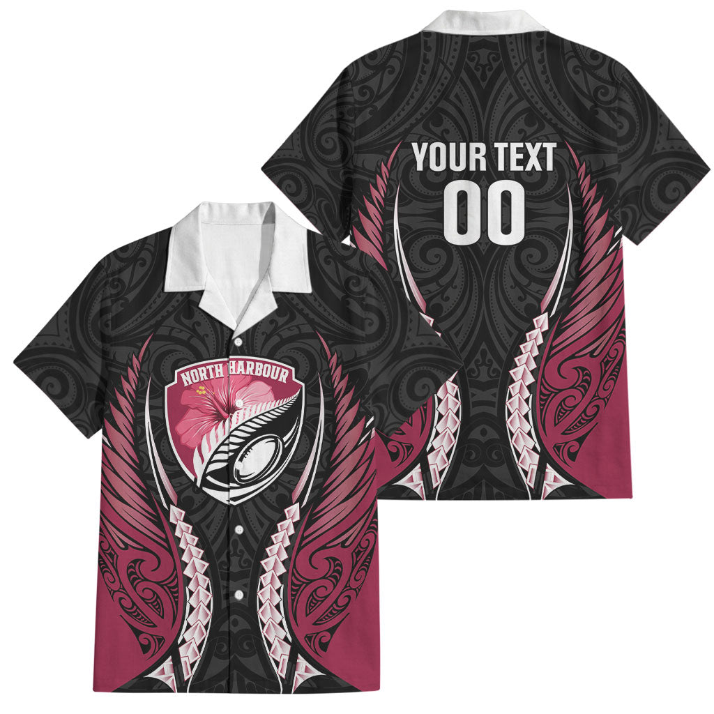 North Harbour 2026 Rugby Custom Family Matching Tank Maxi Dress and Hawaiian Shirt NZ Maori Silver Fern LT14 Dad's Shirt - Short Sleeve Maroon - Polynesian Pride