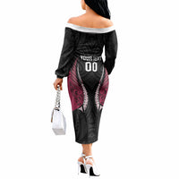 North Harbour 2026 Rugby Custom Off The Shoulder Long Sleeve Dress NZ Maori Silver Fern LT14 - Polynesian Pride