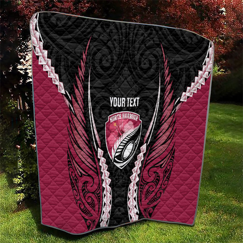 North Harbour 2026 Rugby Custom Quilt NZ Maori Silver Fern