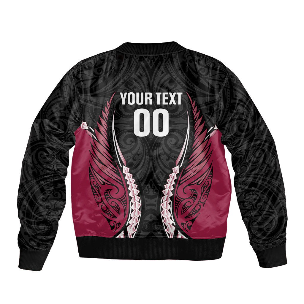 North Harbour 2026 Rugby Custom Sleeve Zip Bomber Jacket NZ Maori Silver Fern