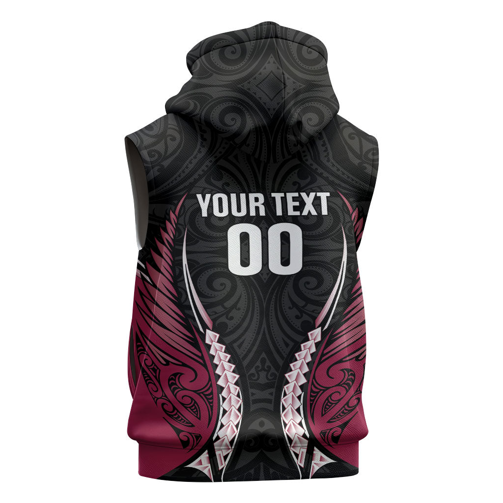 North Harbour 2026 Rugby Custom Sleeveless Zip Hoodie NZ Maori Silver Fern
