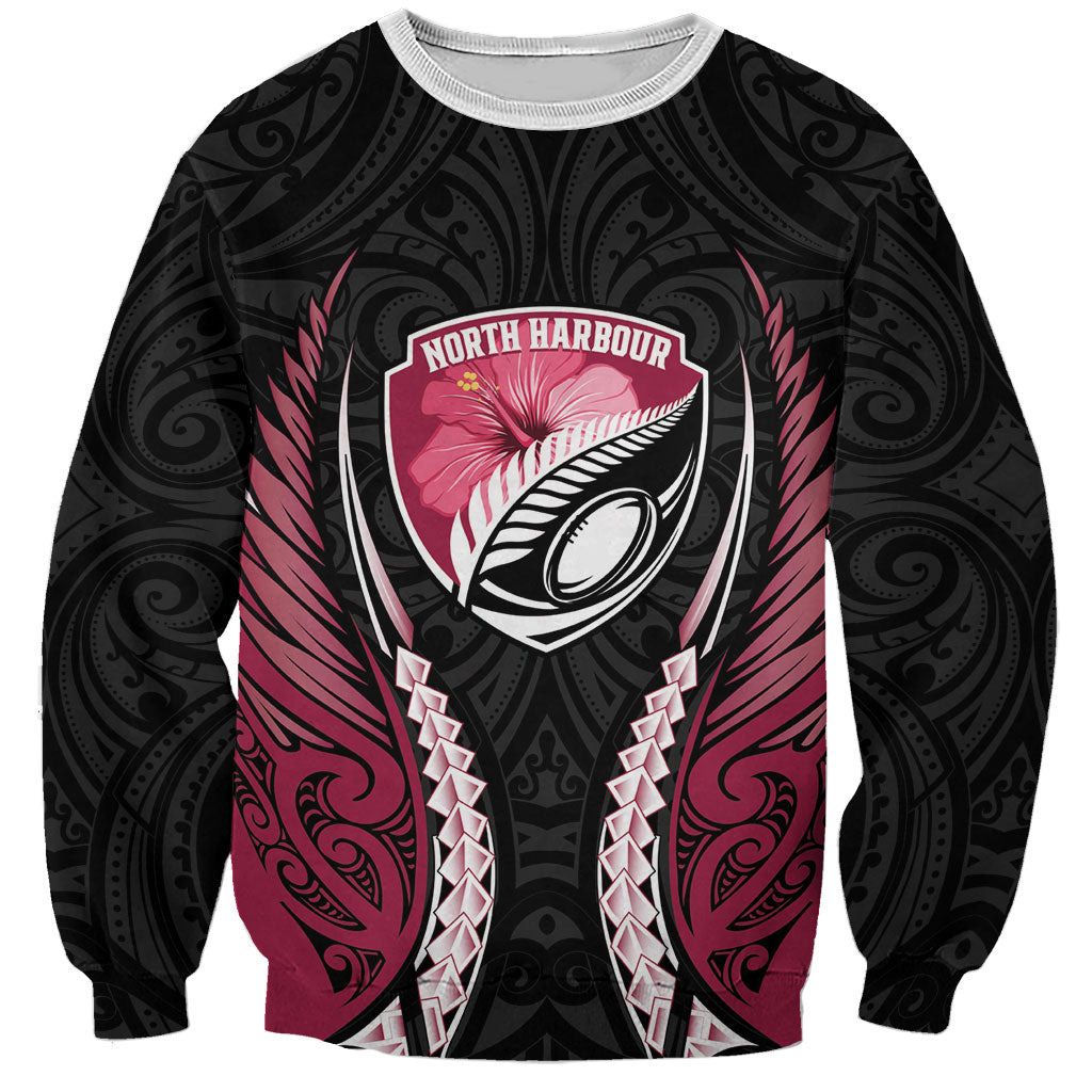 North Harbour 2026 Rugby Custom Sweatshirt NZ Maori Silver Fern LT14 Unisex Maroon - Polynesian Pride