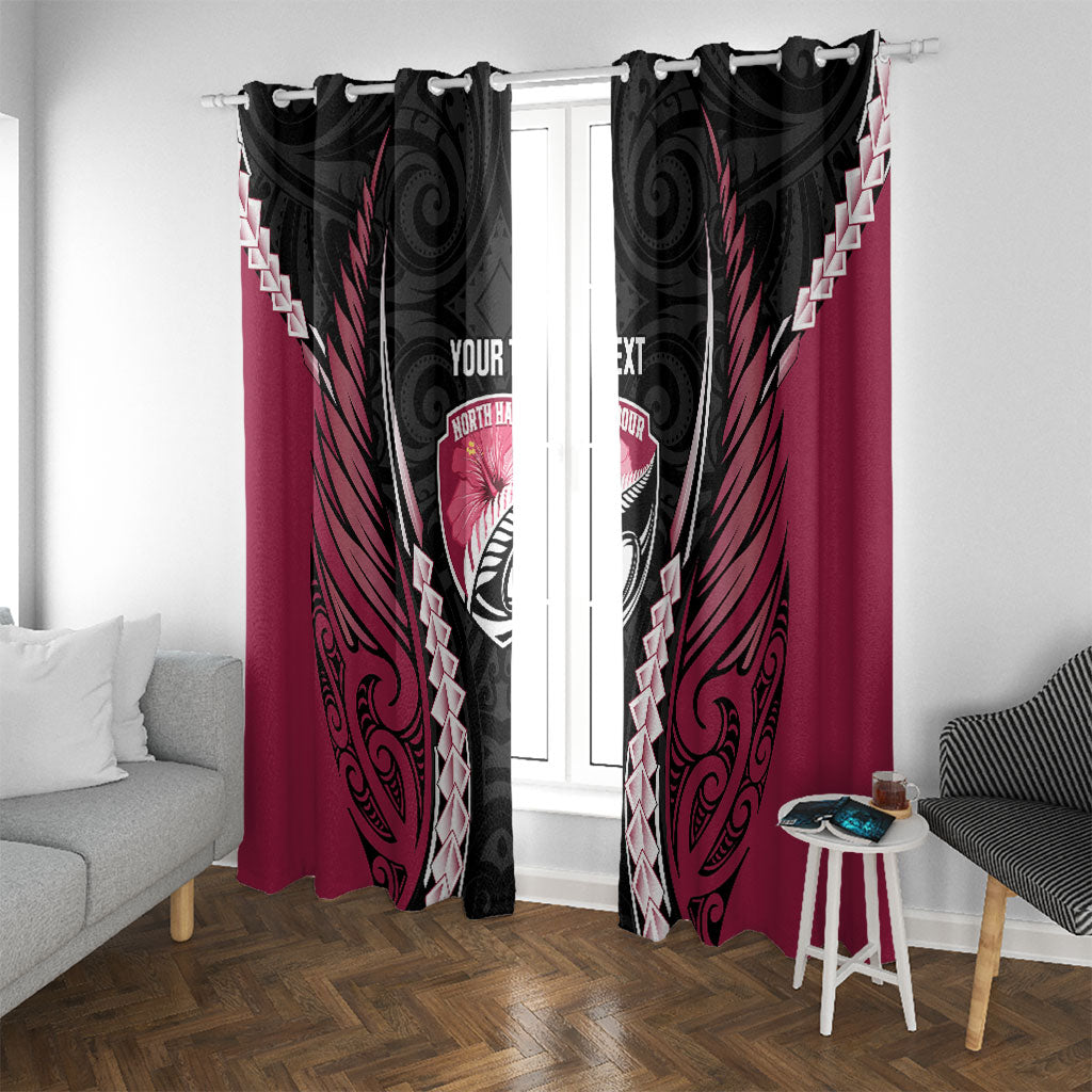 North Harbour 2026 Rugby Custom Window Curtain NZ Maori Silver Fern