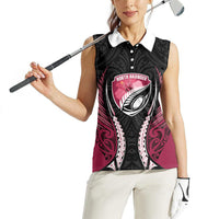North Harbour 2026 Rugby Custom Women Sleeveless Polo Shirt NZ Maori Silver Fern