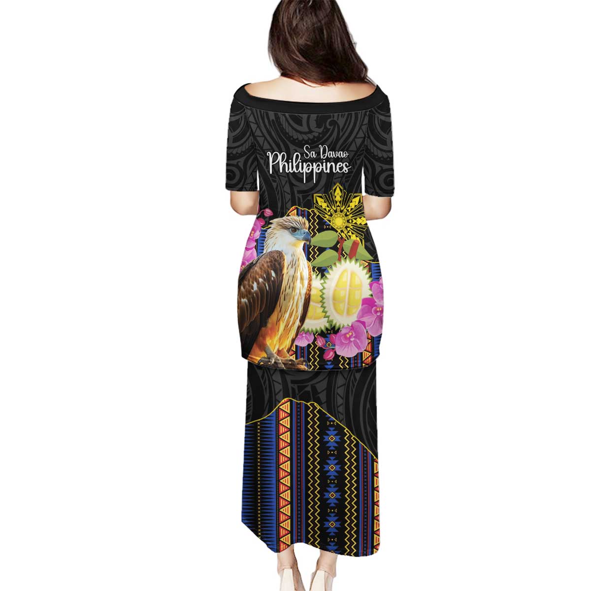 Kadayawan Philippines Family Matching Puletasi and Hawaiian Shirt Filipino Eagle Happy 39th Anniversary