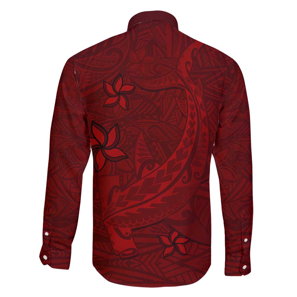 Oxblood Polynesia Family Matching Tank Maxi Dress and Hawaiian Shirt Hawaiian Tribal Hammerhead Shark Tattoo