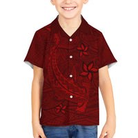 Oxblood Polynesia Kid Hawaiian Shirt Hawaiian Tribal Hammerhead Shark Tattoo
