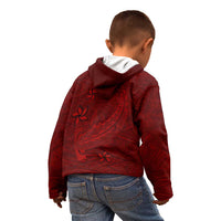 Oxblood Polynesia Kid Hoodie Hawaiian Tribal Hammerhead Shark Tattoo