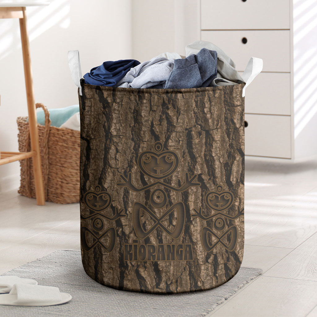 Kioranga Moriori New Zealand Laundry Basket Kopi Rakau Carving Art LT14 Brown - Polynesian Pride
