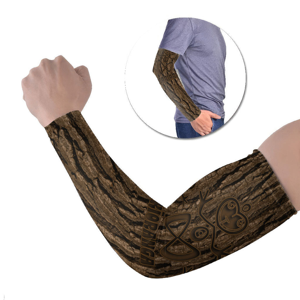 Kioranga Moriori New Zealand Arm Sleeves Kopi Rakau Carving Art LT14 Set of 2 Brown - Polynesian Pride