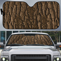 Kioranga Moriori New Zealand Auto Sun Shade Kopi Rakau Carving Art LT14 Brown - Polynesian Pride