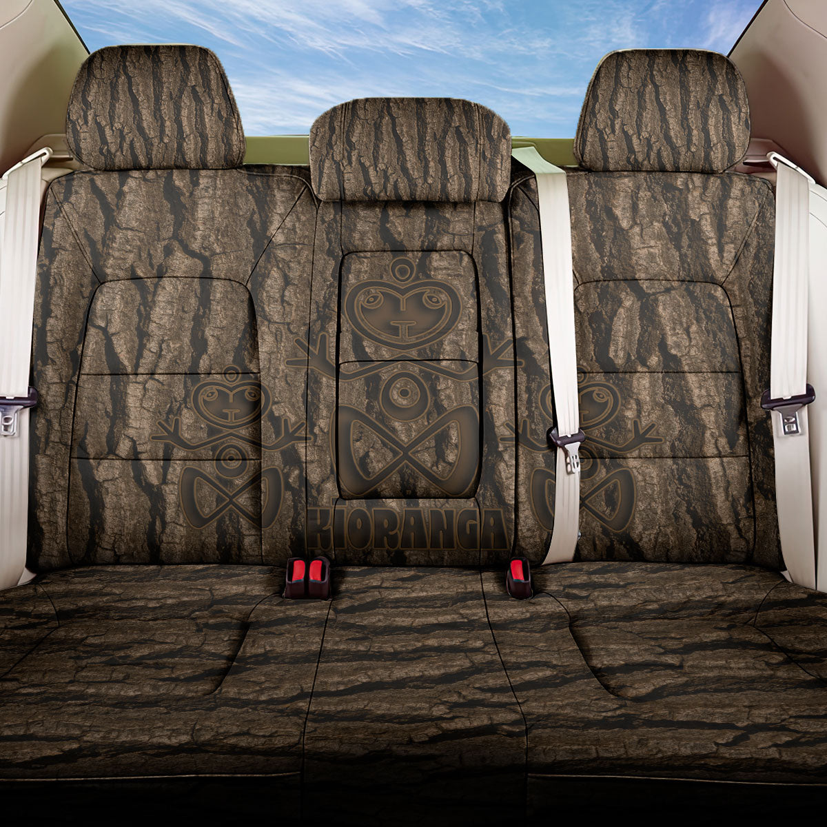 Kioranga Moriori New Zealand Back Car Seat Cover Kopi Rakau Carving Art LT14 One Size Brown - Polynesian Pride