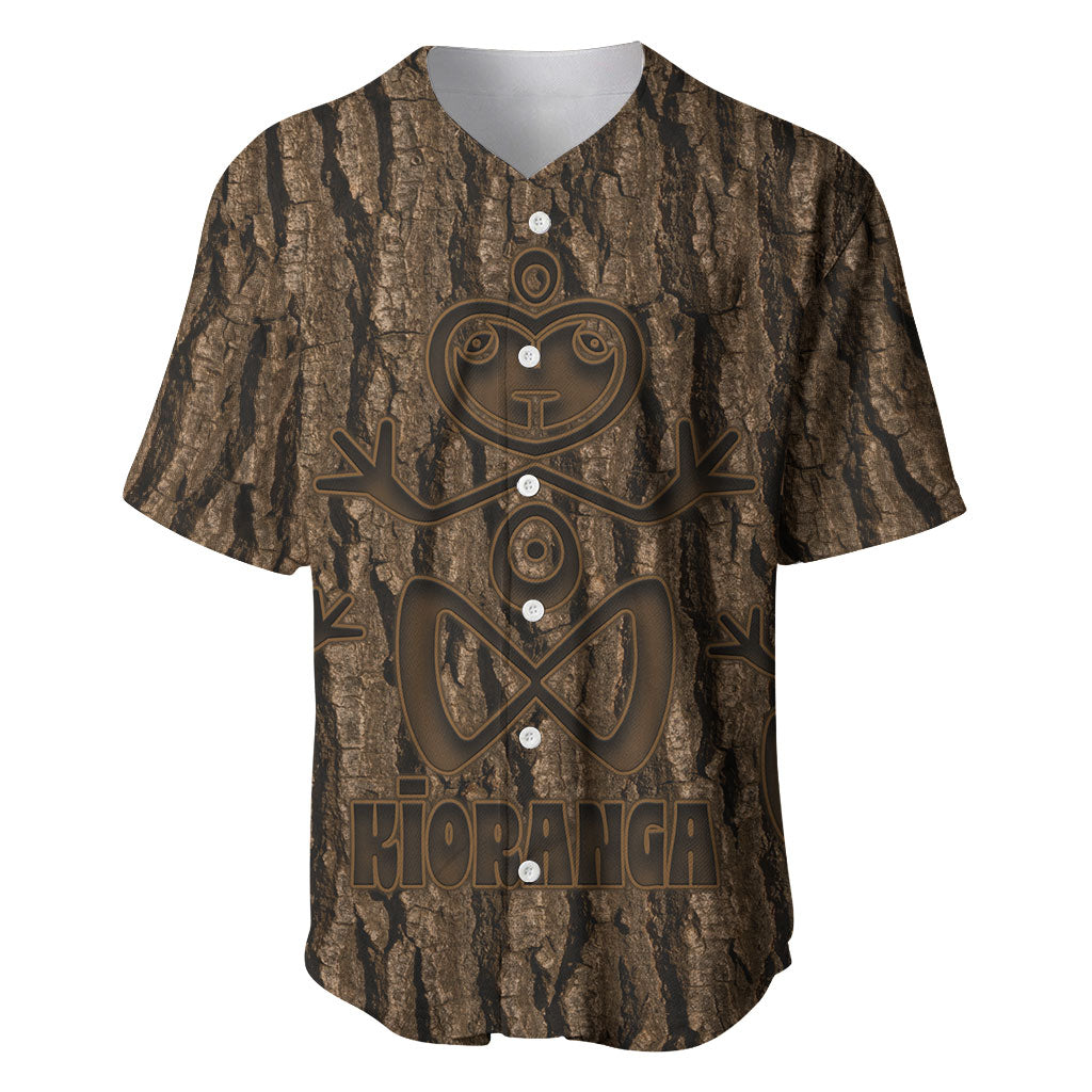 Kioranga Moriori New Zealand Baseball Jersey Kopi Rakau Carving Art LT14 Brown - Polynesian Pride