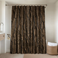 Kioranga Moriori New Zealand Bathroom Set Kopi Rakau Carving Art LT14 Shower Curtain Only Brown - Polynesian Pride