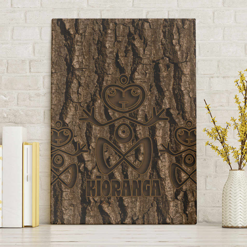 Kioranga Moriori New Zealand Canvas Wall Art Kopi Rakau Carving Art LT14 Without Frame Brown - Polynesian Pride