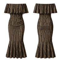 Kioranga Moriori New Zealand Couples Matching Mermaid Dress and Hawaiian Shirt Kopi Rakau Carving Art LT14 - Polynesian Pride