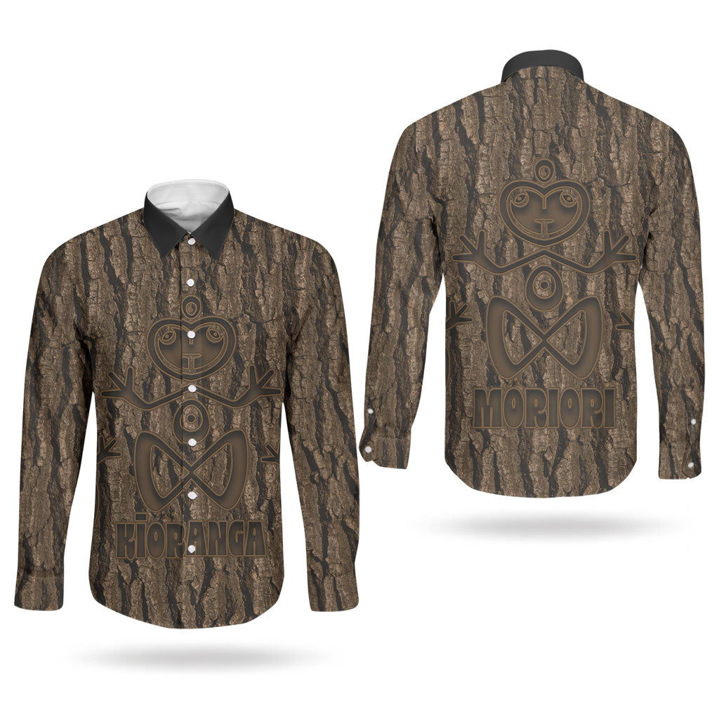 Kioranga Moriori New Zealand Couples Matching Puletasi and Long Sleeve Button Shirt Kopi Rakau Carving Art LT14 - Polynesian Pride