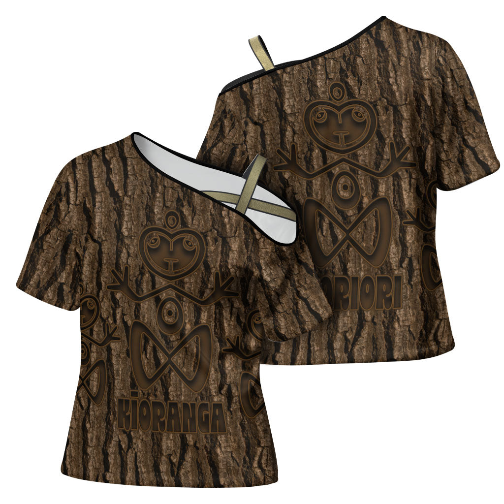 Kioranga Moriori New Zealand Cross Shoulder Shirt Kopi Rakau Carving Art LT14 - Polynesian Pride