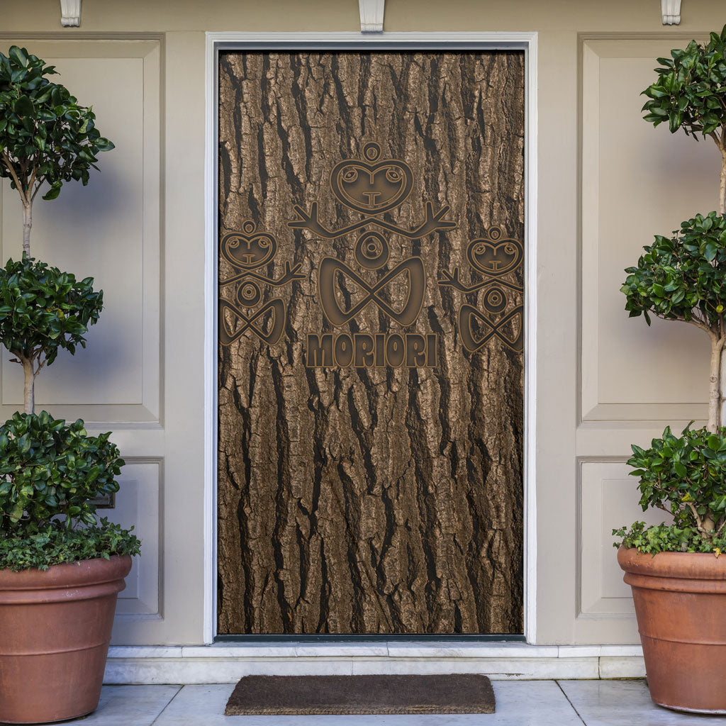 Kioranga Moriori New Zealand Door Cover Kopi Rakau Carving Art LT14 Brown - Polynesian Pride