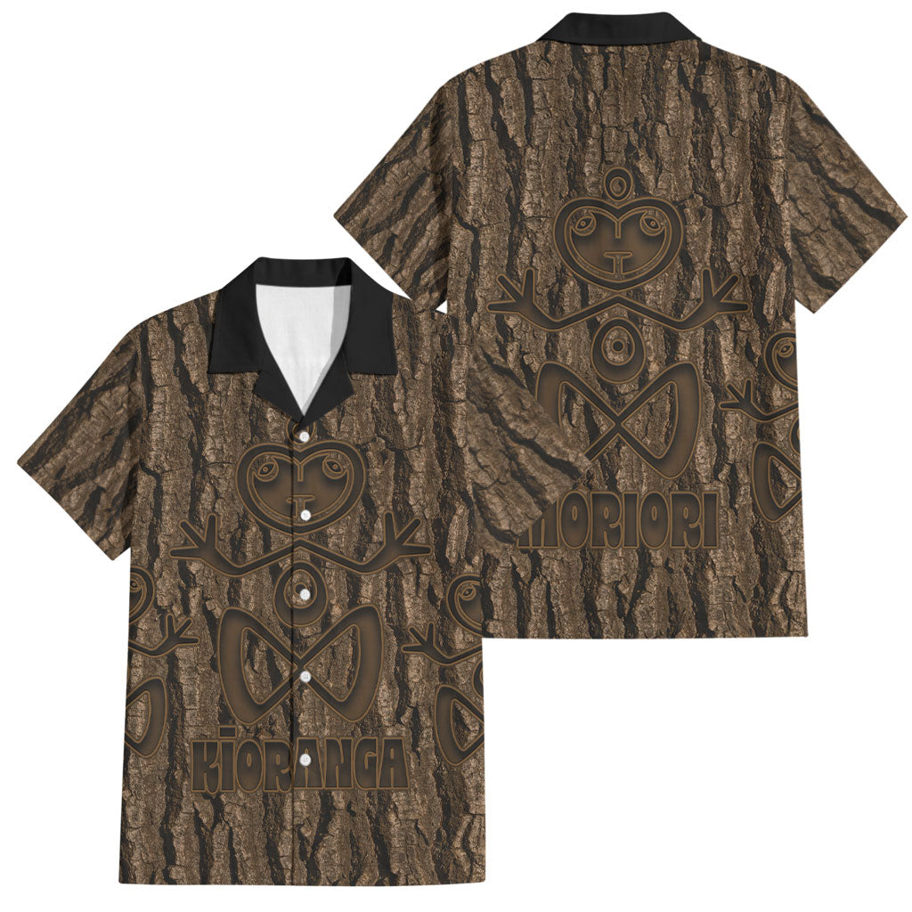 Kioranga Moriori New Zealand Family Matching Mermaid Dress and Hawaiian Shirt Kopi Rakau Carving Art LT14 Dad's Shirt - Short Sleeve Brown - Polynesian Pride