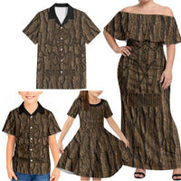 Kioranga Moriori New Zealand Family Matching Off Shoulder Maxi Dress and Hawaiian Shirt Kopi Rakau Carving Art LT14 - Polynesian Pride