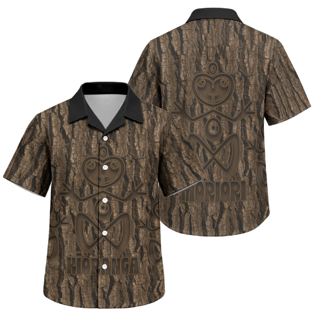Kioranga Moriori New Zealand Family Matching Off Shoulder Maxi Dress and Hawaiian Shirt Kopi Rakau Carving Art LT14 Son's Shirt Brown - Polynesian Pride