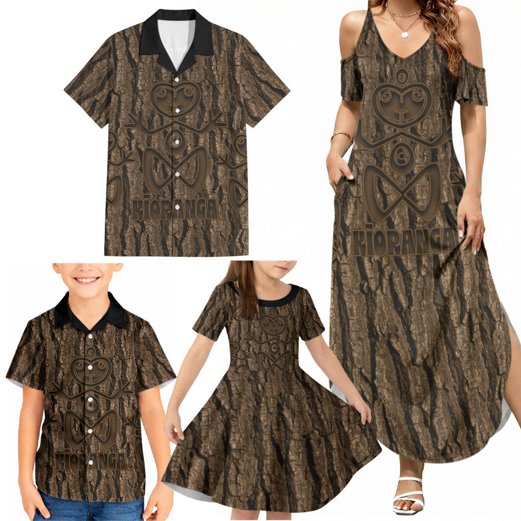 Kioranga Moriori New Zealand Family Matching Summer Maxi Dress and Hawaiian Shirt Kopi Rakau Carving Art LT14 - Polynesian Pride