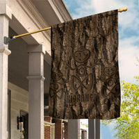 Kioranga Moriori New Zealand Garden Flag Kopi Rakau Carving Art LT14 House Flag Brown - Polynesian Pride