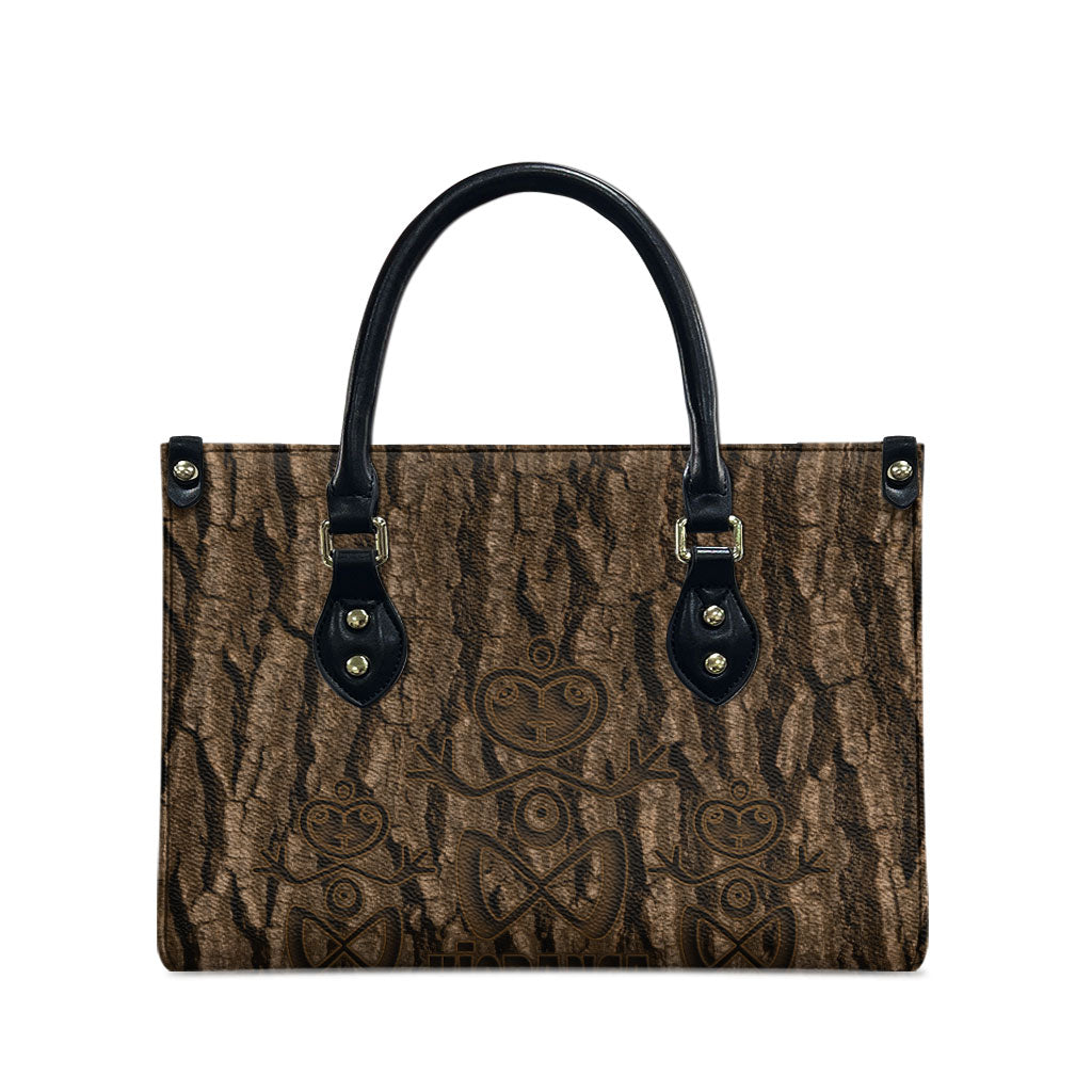 Kioranga Moriori New Zealand Leather Bag Kopi Rakau Carving Art LT14 - Polynesian Pride