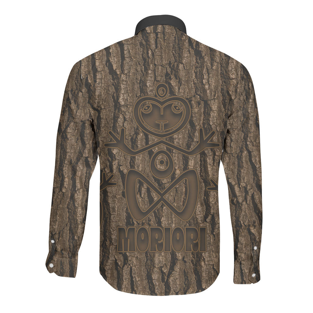Kioranga Moriori New Zealand Long Sleeve Button Shirt Kopi Rakau Carving Art LT14 - Polynesian Pride