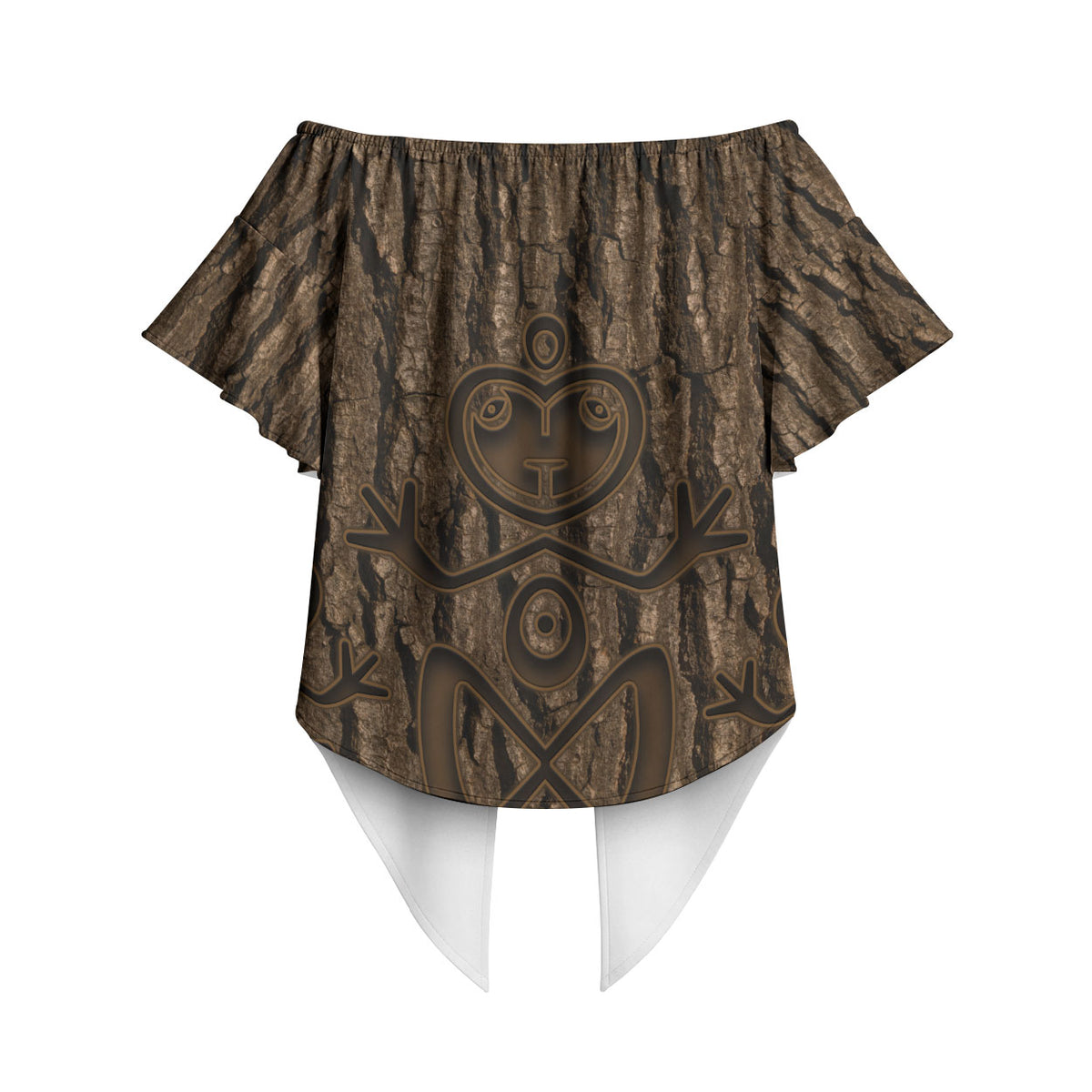 Kioranga Moriori New Zealand Off Shoulder Wrap Waist Top Kopi Rakau Carving Art LT14 - Polynesian Pride