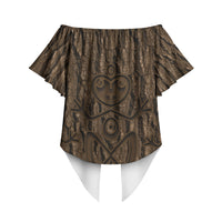 Kioranga Moriori New Zealand Off Shoulder Wrap Waist Top Kopi Rakau Carving Art LT14 - Polynesian Pride