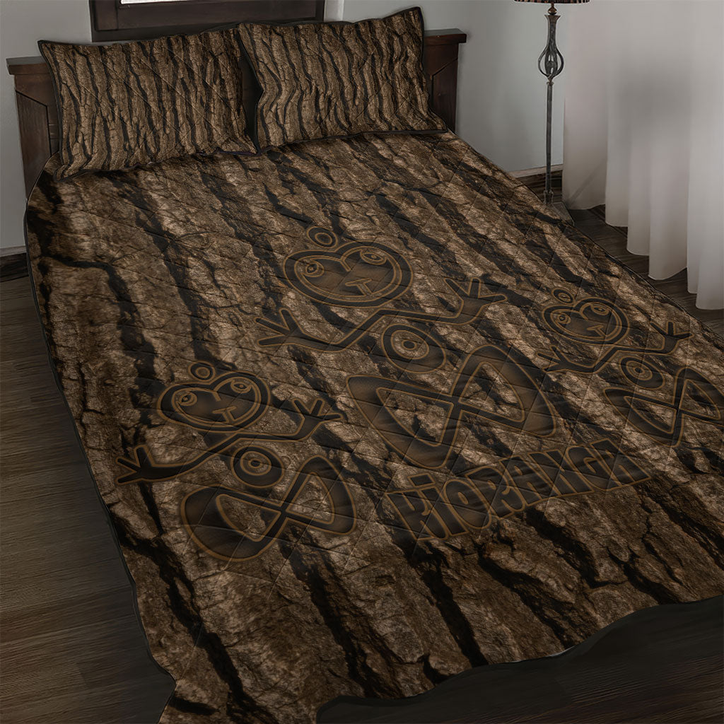 Kioranga Moriori New Zealand Quilt Bed Set Kopi Rakau Carving Art LT14 Brown - Polynesian Pride