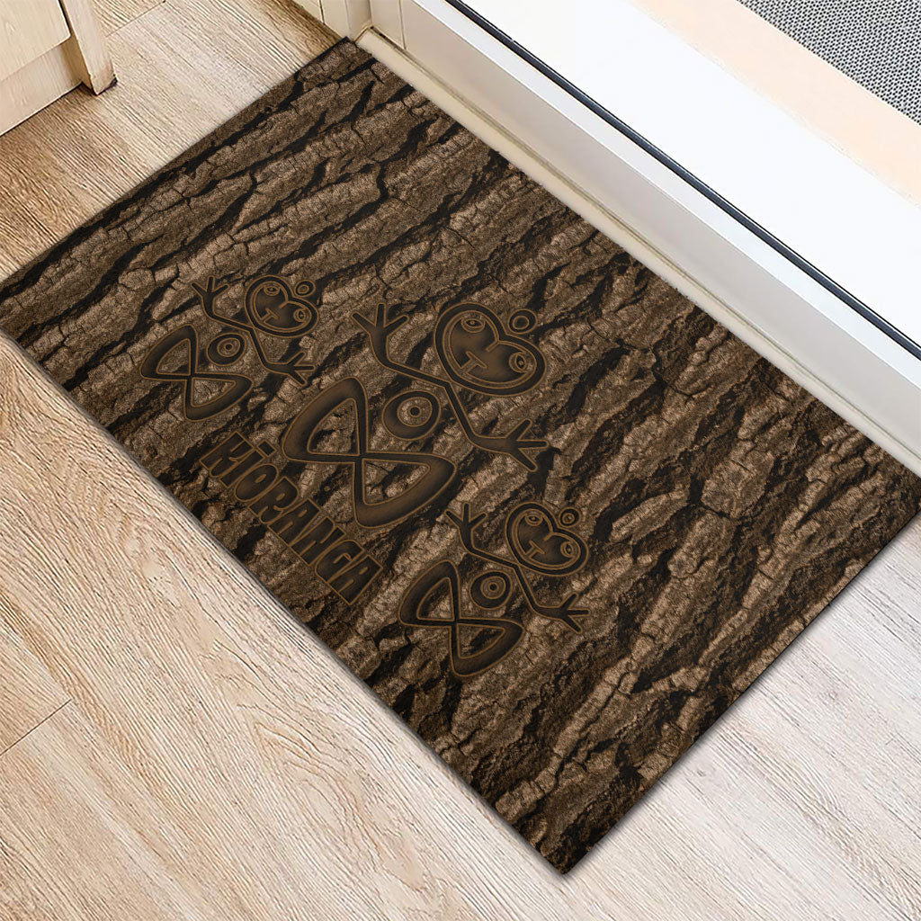 Kioranga Moriori New Zealand Rubber Doormat Kopi Rakau Carving Art LT14 - Polynesian Pride